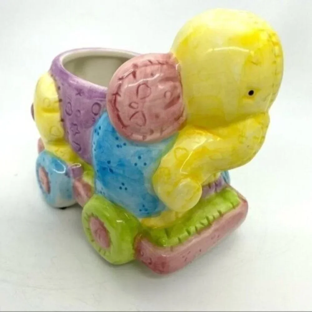 Vintage Planter Nursery Decor Baby Elephant